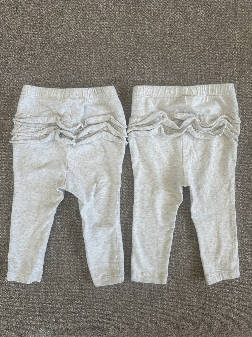 Twin Girls Old Navy Light Gray Ruffle Back Leggings